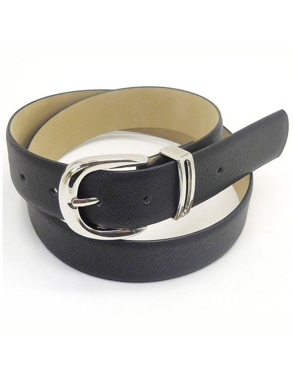 NWT Nine West black silver feather edge belt size medium